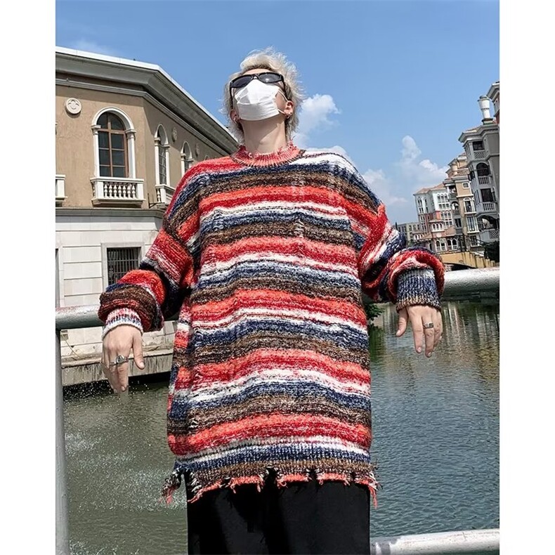 美式圆领毛衣男慵懒风休闲针织衫M70P58,男装针织衫/毛衣,星座1116-2