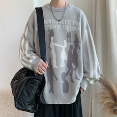 M180/P65新款个性设计感毛衣百搭潮流打底衫男士圆领针织衫外套，男装T恤，电商基地A050