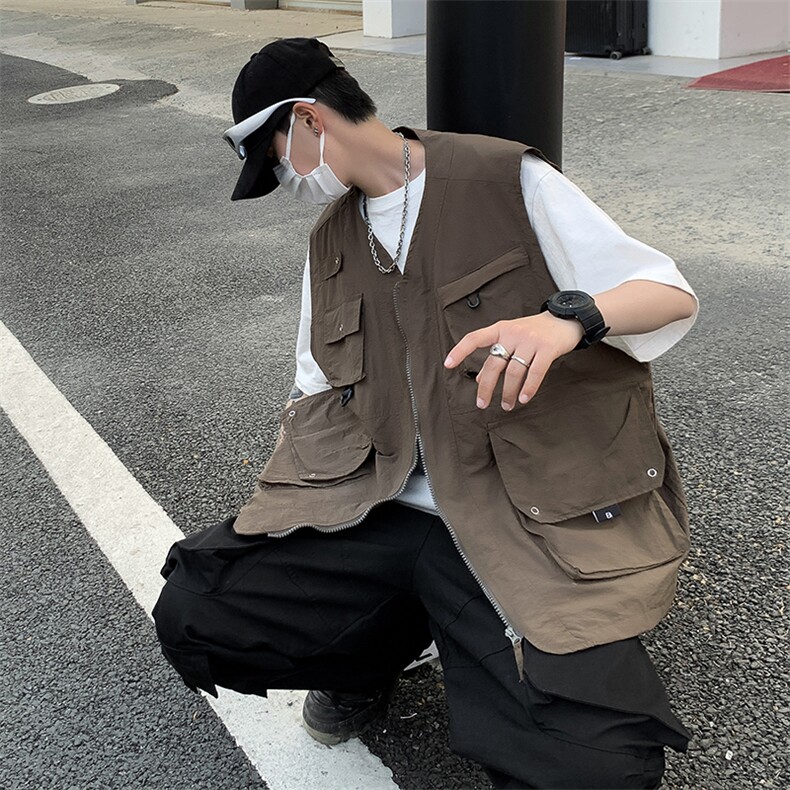 工装马甲男韩版潮流高街多口袋个性2026夏季新款ins外套W4808-P53,男装背心/马甲,星座412