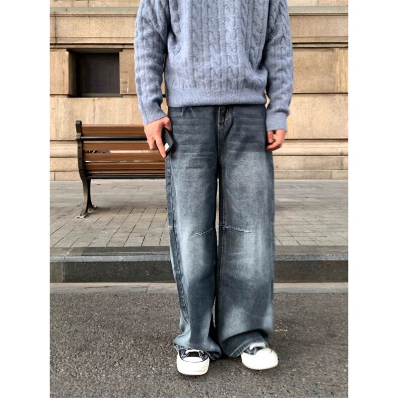 【现货特价】高街风牛仔裤弯刀裤男痞帅P48Y648,男装牛仔裤,星座1112-1