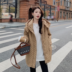 冬款现货宽松菱形格绗缝棉服293-062图片