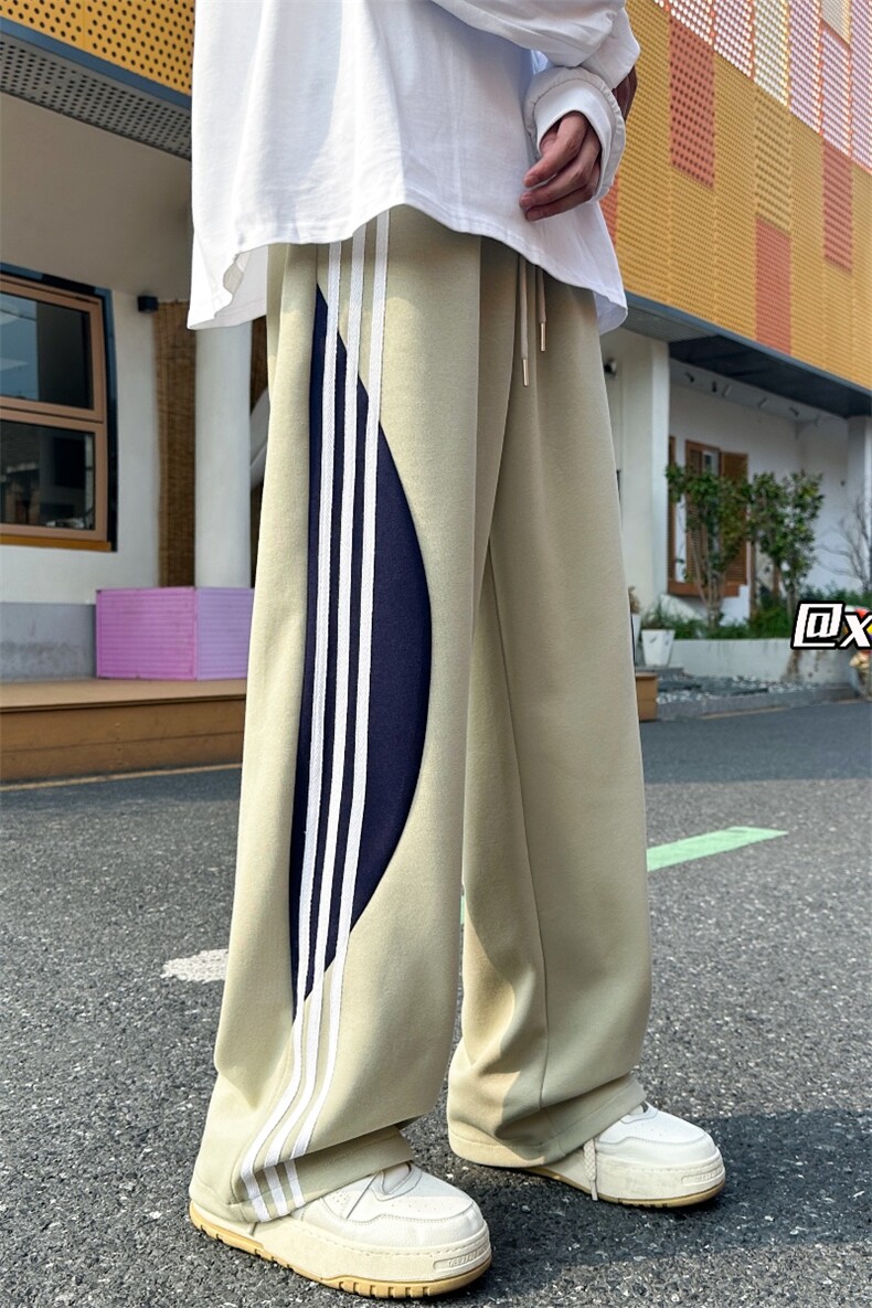 XZ616秋季新款重磅华棉撞色拼接织带休闲长裤TY1075特P35控68,男装休闲裤,星座512A（原616）