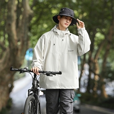 SJ-217-2-JK24172秋季连帽宽松情侣夹克男防水冲锋衣山系大码外套，男装夹克，星座217-2