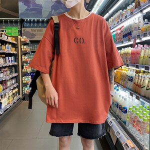 短袖男夏宽松纯棉T恤男百搭港风韩版情侣中性日系潮DT0251 P20图片