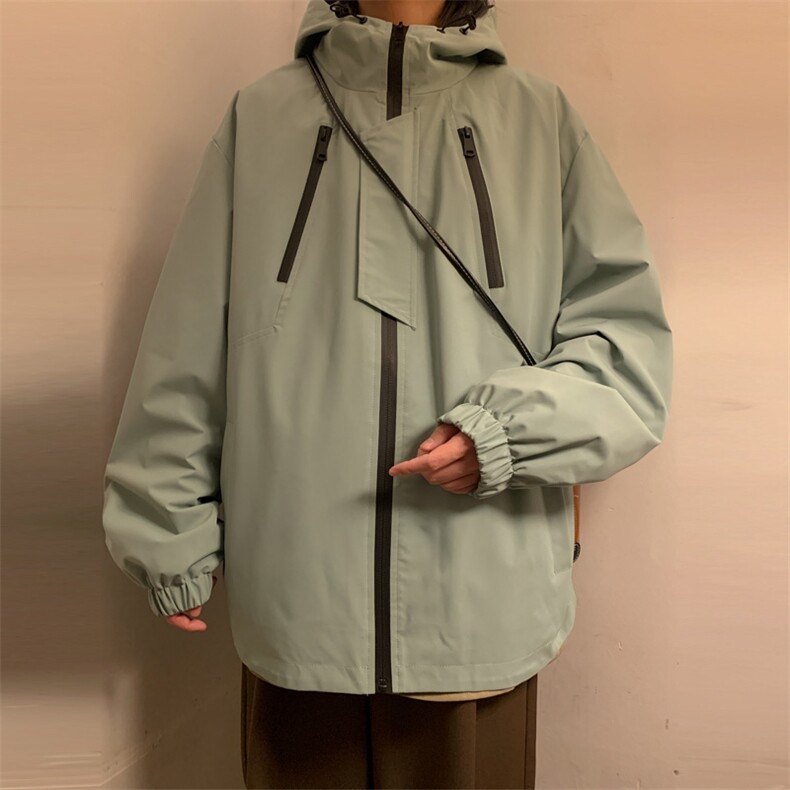 新款连帽冲锋衣夹克男港风潮流宽松休闲外套JK2307-P68,男装夹克,星座717
