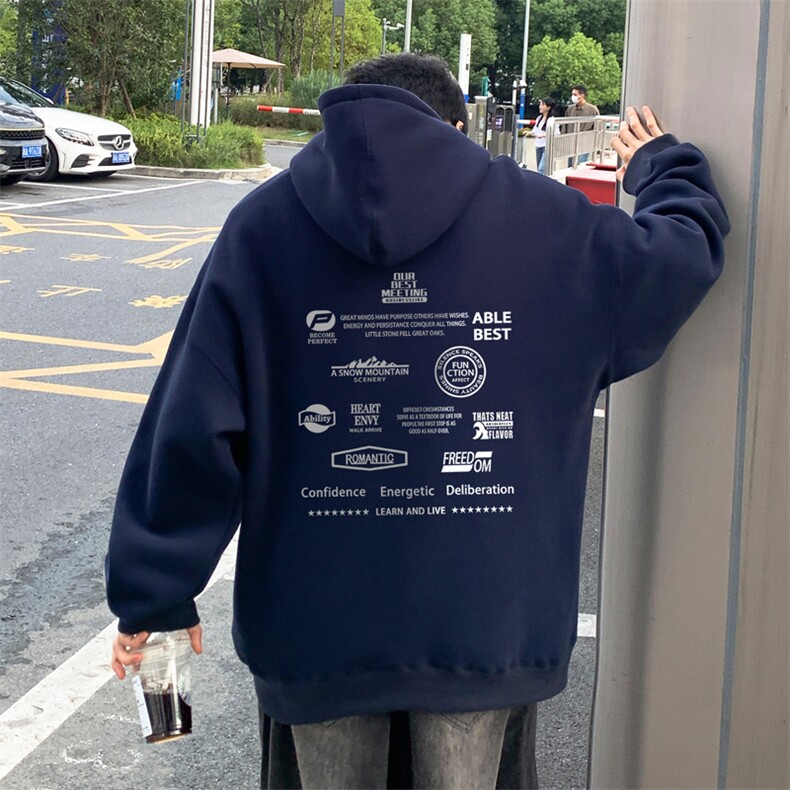 ！连帽圆领卫衣男装港风帽衫男LM175-P35,男装卫衣,电商B367