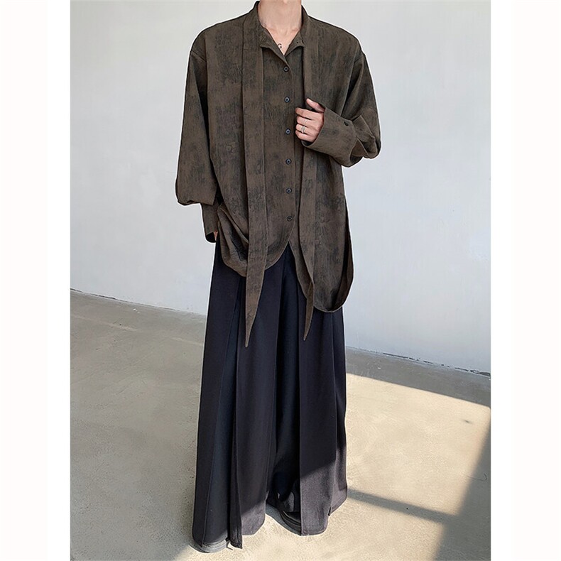 25春夏男士新中式废土风飘带慵懒感高品质衬衫外套cs116-p98,男装衬衫,电商B288