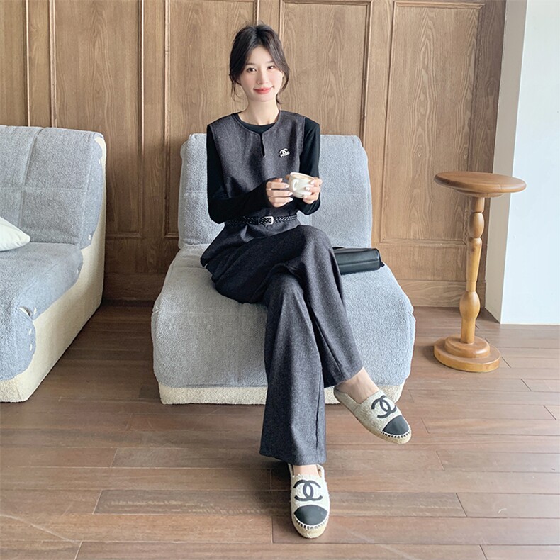 【春款新品现货】法式三件套打底+马甲+长裤088-7721p175k238,女装套装/套裙,2C088