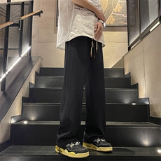 华夫格裤子男款垂感运动裤直筒休闲长裤卫裤时尚百搭K930特批32，男装休闲裤，星座718-1