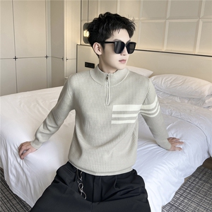 B353 MY829 P68 L-3XL 豆灰冬季男士常规版型潮版针织衫套头毛体图片