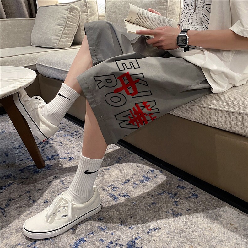 1港风休闲大码M-5XL运动5分原宿潮流五分裤男士中裤DK780P25控38，男装休闲裤，星座226-2