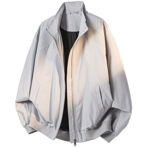 JK008立体白底 春装拼接工装立领夹克 聚酯纤维(M-5XL)TP35图片