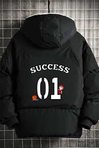 MY16205-P100 加厚加绒连帽衣男大码服男面包服男 网格挂拍图片