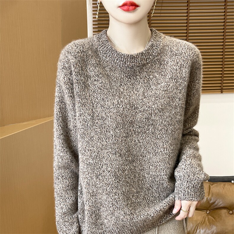 简约气质秋冬新款休闲慵懒显瘦精致半高领羊绒衫,女装羊绒衫,暖习羊绒