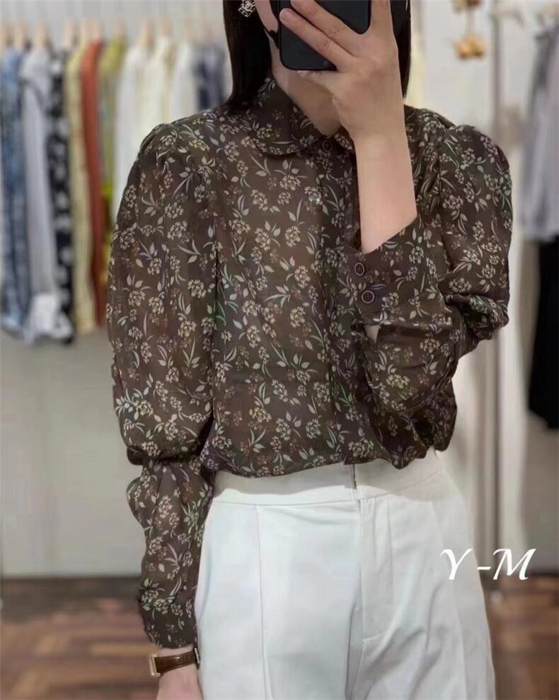 韩版碎花雪纺衬衫，女装衬衫，依多坊