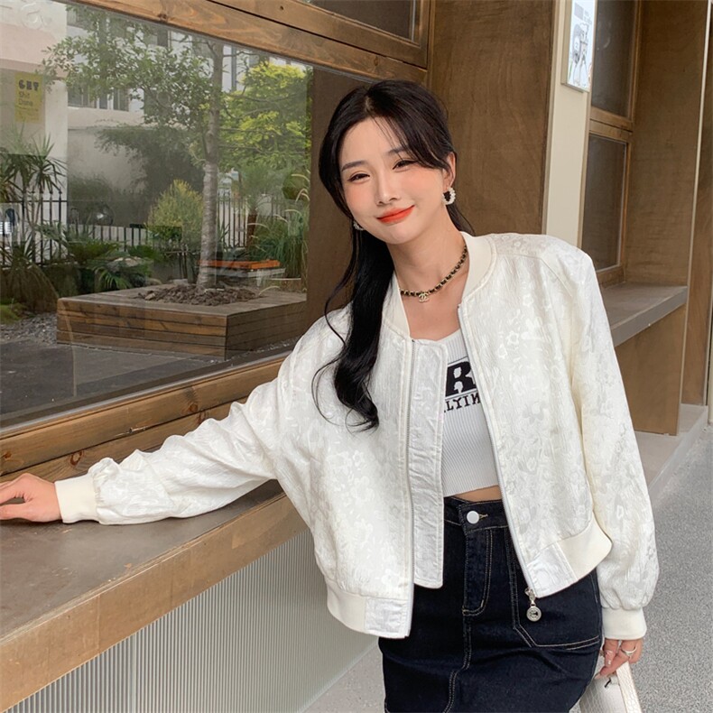 小个子短外套女春秋2024新款时尚拉链气质显瘦百搭长袖夹克上衣图片