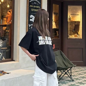 万针全刺绣工艺抖音得物高品质260克重磅纯棉双纱美式高街短袖T恤图片