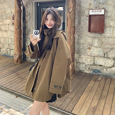 独特超好看斗篷风衣女2025春秋新款宽松休闲连帽工装外套流行爆款，女装短外套，叁秋一裳