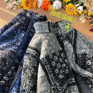 现货~新款500克加厚腰果花羊羔绒立领棉服情侣男女MY99-P120图片