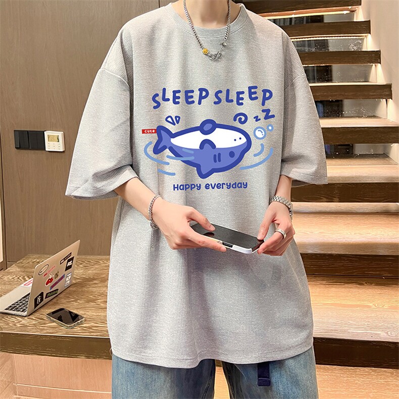 华夫格t恤男短袖男大码五分袖HT73453-P22,男装T恤,电商A040