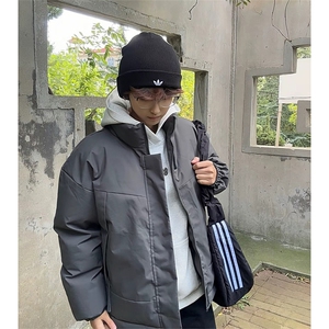 现货美式高街休闲夹克冬季立领纯色三防户外工装加厚棉服外套图片