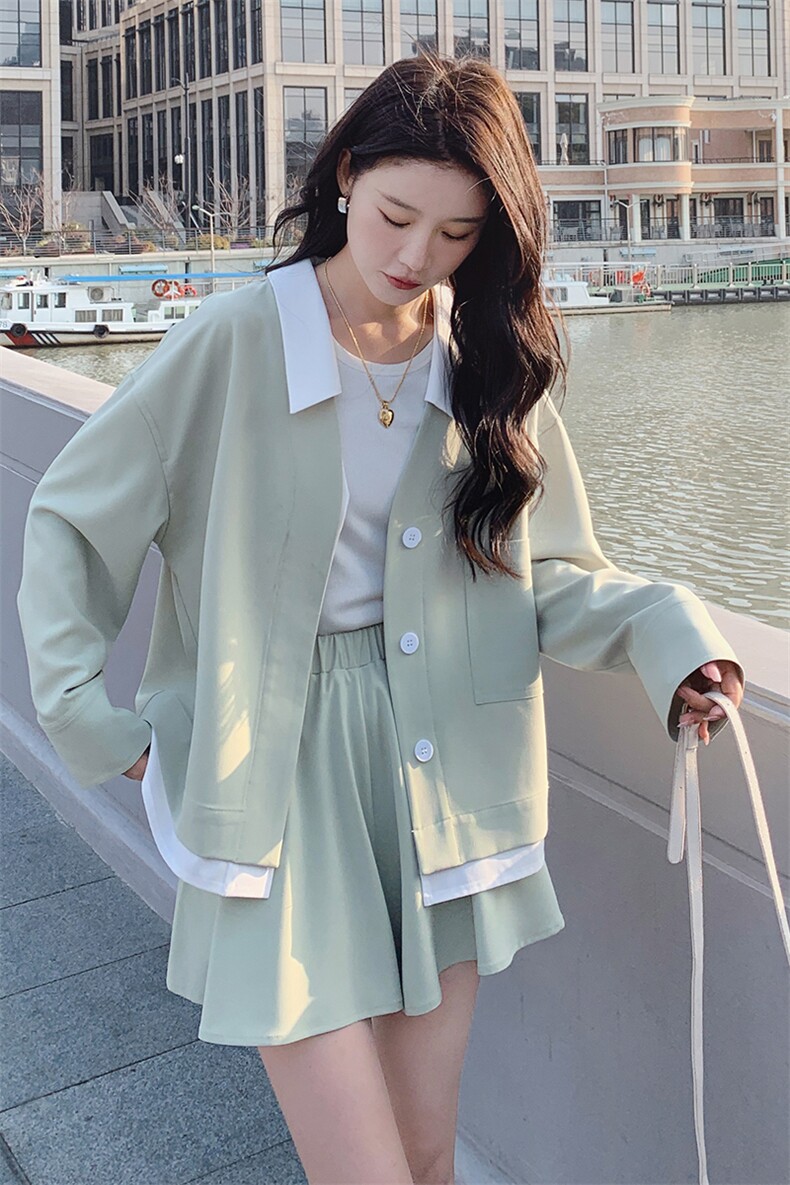 【现货上新】温柔洋气时尚衬衫休闲百搭套装裙088-2323p155控228,女装套装/套裙,2C088