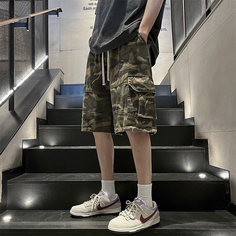 2025夏季迷彩短裤五分裤男女宽松直筒工装裤A412-P45，男装休闲裤，星座712