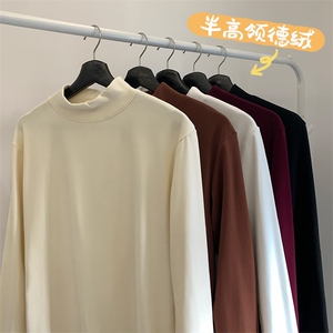 已下单10W件250g港风德绒半高领长袖T恤男大码打底衫T24573-特P12图片