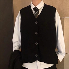 0121-P45条纹V领针织马甲男春秋季坎肩背心韩版潮流港风，男装背心/马甲，电商B323A