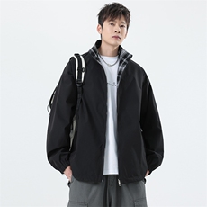 美式高街双面穿格子外套男女翻领痞帅防风潮流百搭夹克8511-P39，男装夹克，电商B306