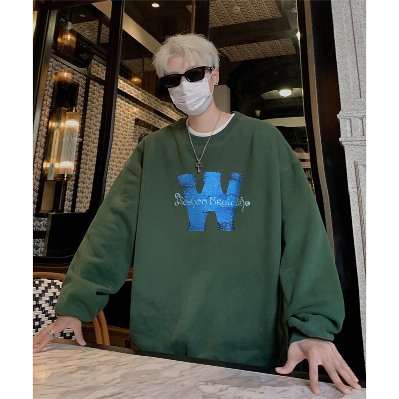 ！圆领卫衣男装港风长袖T恤男外套男WY237-特P23,男装T恤,电商B367