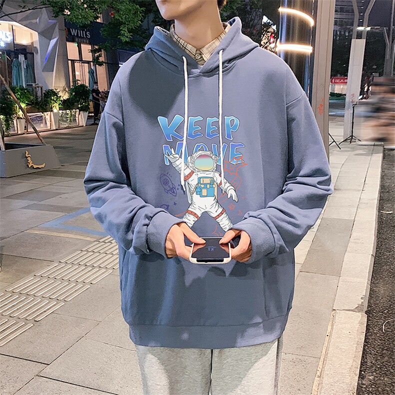 WY2175-P35加绒款-P40纯棉连帽卫衣男大码运动帽衫宽松薄外套男,男装卫衣,电商A040