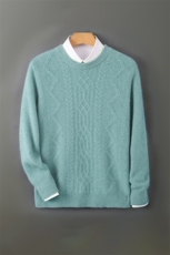 秋冬新款男士羊毛绞花复古休闲毛衣经典百搭舒适保暖男装，男装羊毛衫，德晨羊绒