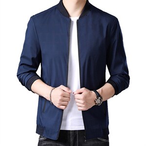 中青年男士棒球领夹克2023春季新款时尚休闲上衣爸爸装外套,男装夹克,电商B212（原钱塘6029）