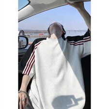 2026夏季新款拼接撞色270g华棉短袖T恤男DT6261特P25建议零售价68，男装T恤，电商A001