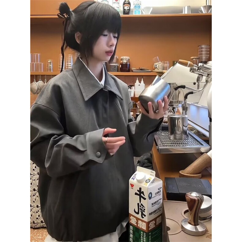 翻领飞行夹克男美式短款休闲潮牌cleanfit外套上衣高级感2025春季,男装夹克,四季星座505