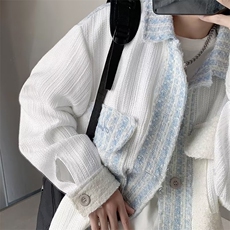 美式小香风拼接外套男女2023年新款早秋季小众情侣夹克JY738，男装夹克，星座1116A-1（原606A）
