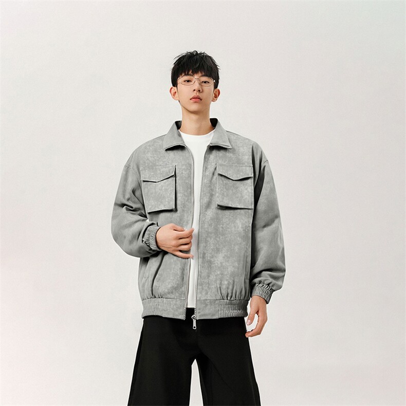 秋季新款2025扎染工装夹克男痞帅高级感立领外套-A2207TP65控108图片