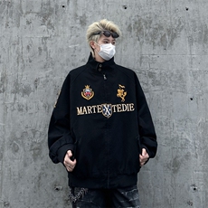 夹克男士韩版潮流高街字母刺绣宽松2024冬季新款ins外套W6298-P75，男装夹克，星座412-3