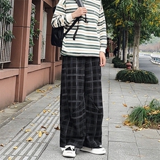 加绒卫裤肌理感格纹休闲裤男2025搭配卫衣毛衣日系裤子1030/P55，男装休闲裤，星座1412-2