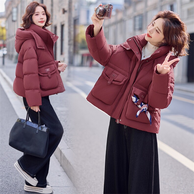 连帽羽绒服女短款2024冬季新款女装白鸭绒气质休闲保暖外套！现货,女装羽绒服,慧尚依恋