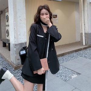 气质法式飘带西装外套女2025年春季新款高级感显瘦职业风图片