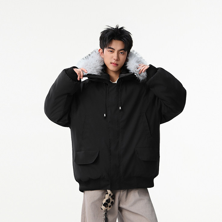 现货-美式复古派克服毛领棉服冬季保暖棉衣218-7-M133-P135-控188，男装棉衣，星座218-7