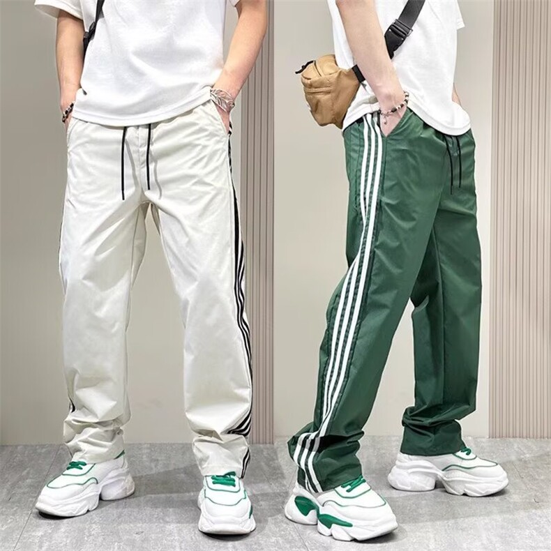 潮牌运动裤三道杠卫裤男女情侣春季休闲宽松嘻哈裤子MK569P40,男装休闲裤,星座1013-5