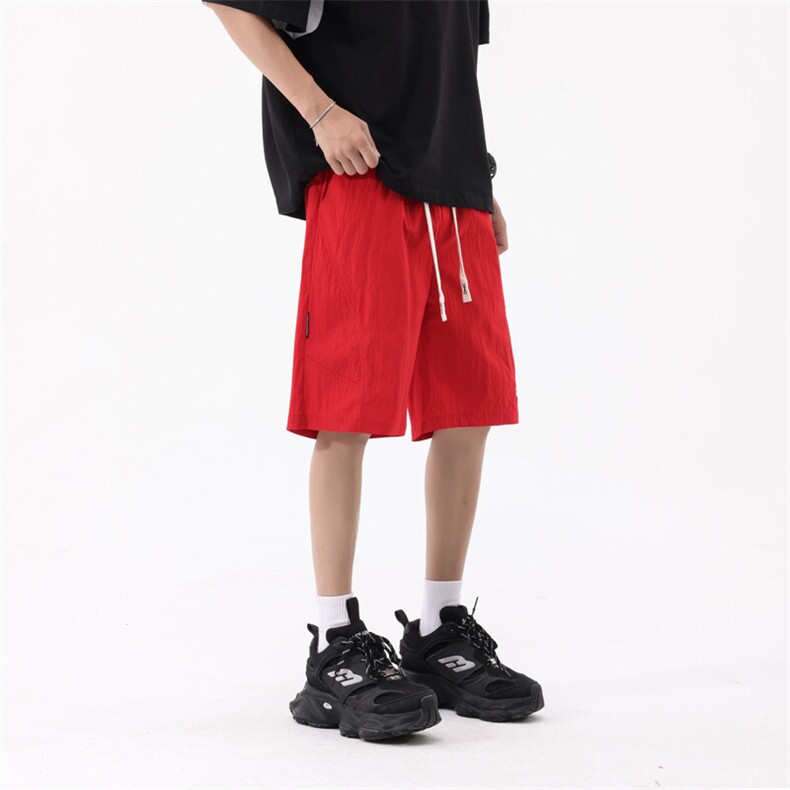 无影-夏季冰丝大码短裤美式潮牌五分锦纶6色网格速干裤DK806P25图片