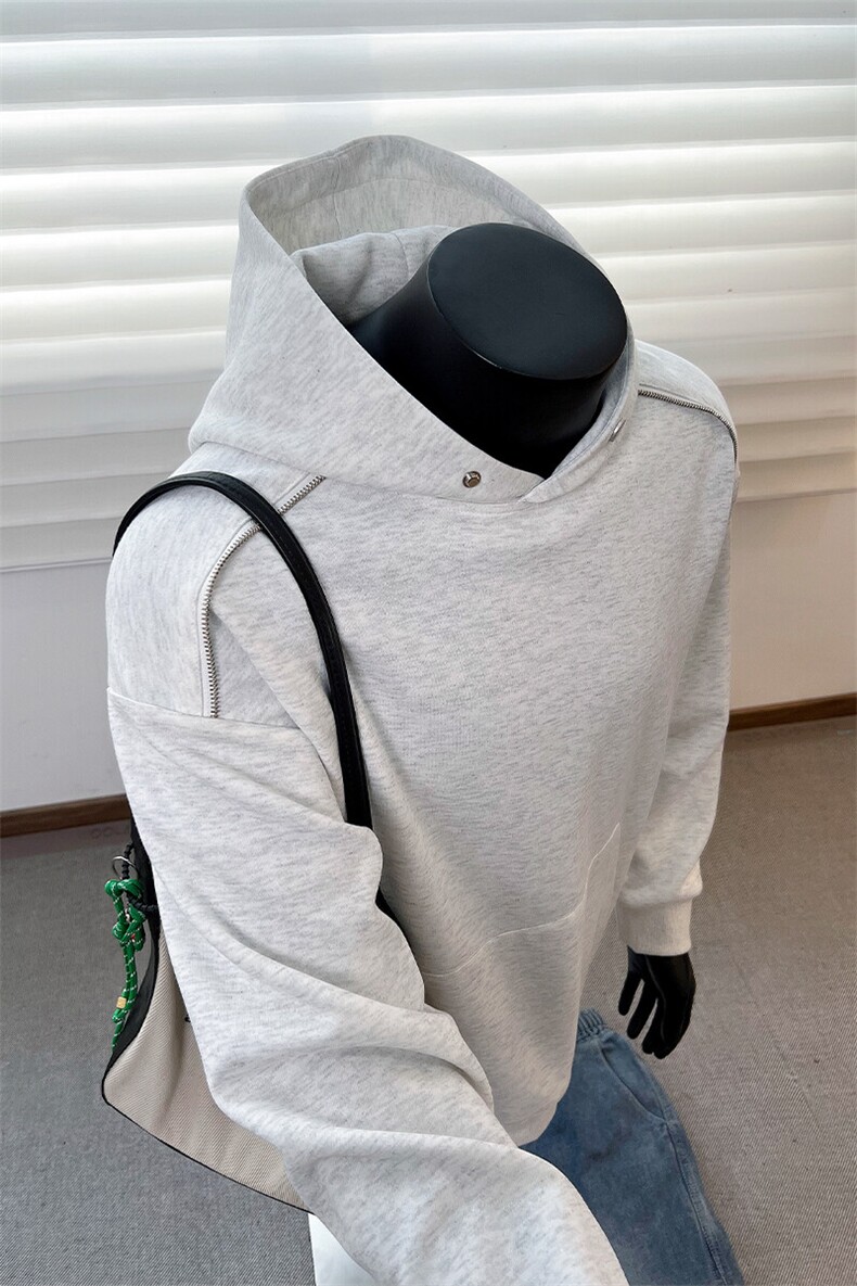 特批P36无差价春cleanfit连帽卫衣男设计感拉链潮流时尚外套W5009,男装卫衣,电商A001