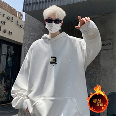 抖音得物高品质重磅全棉二开支持退换360克满天星连帽卫衣1023，男装卫衣，电商A486