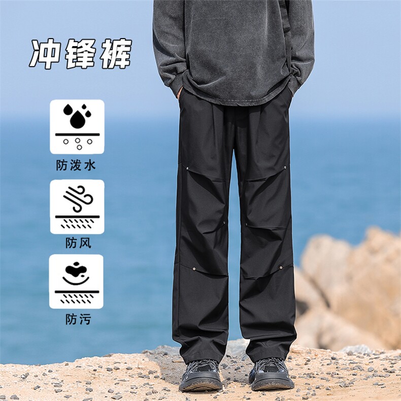 工装裤男生美式高街垂感男士纯棉宽松休闲裤JRK730-特批-38,男装工装外套,星座718-1