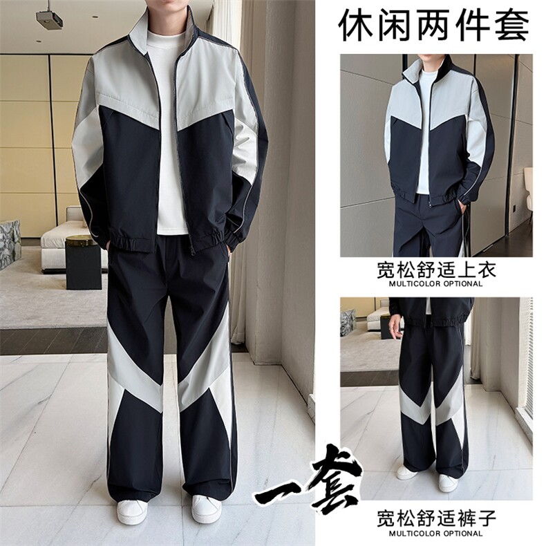 美式长袖卫衣春季潮牌情侣高街立领卫裤休闲裤套装TZ0577-P116,男装休闲裤,星座308B-2
