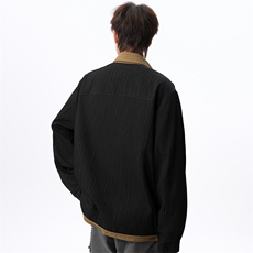 撞色假两件翻领夹克男2026春季宽松复古休闲外套潮J2606P85控118，男装夹克，电商A157